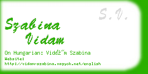 szabina vidam business card